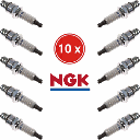Set of 10 NGK BR9ES Spark Plugs - High Performance for 2-Stroke Motorcycles, Snowmobiles, Jet Skis