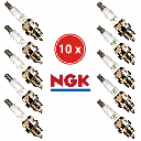 Set of 10 NGK BPR9ES Spark Plugs (Sprayed Insulator) - Anti-Fouling for Snowmobiles, Boats, 2-Stroke Engines