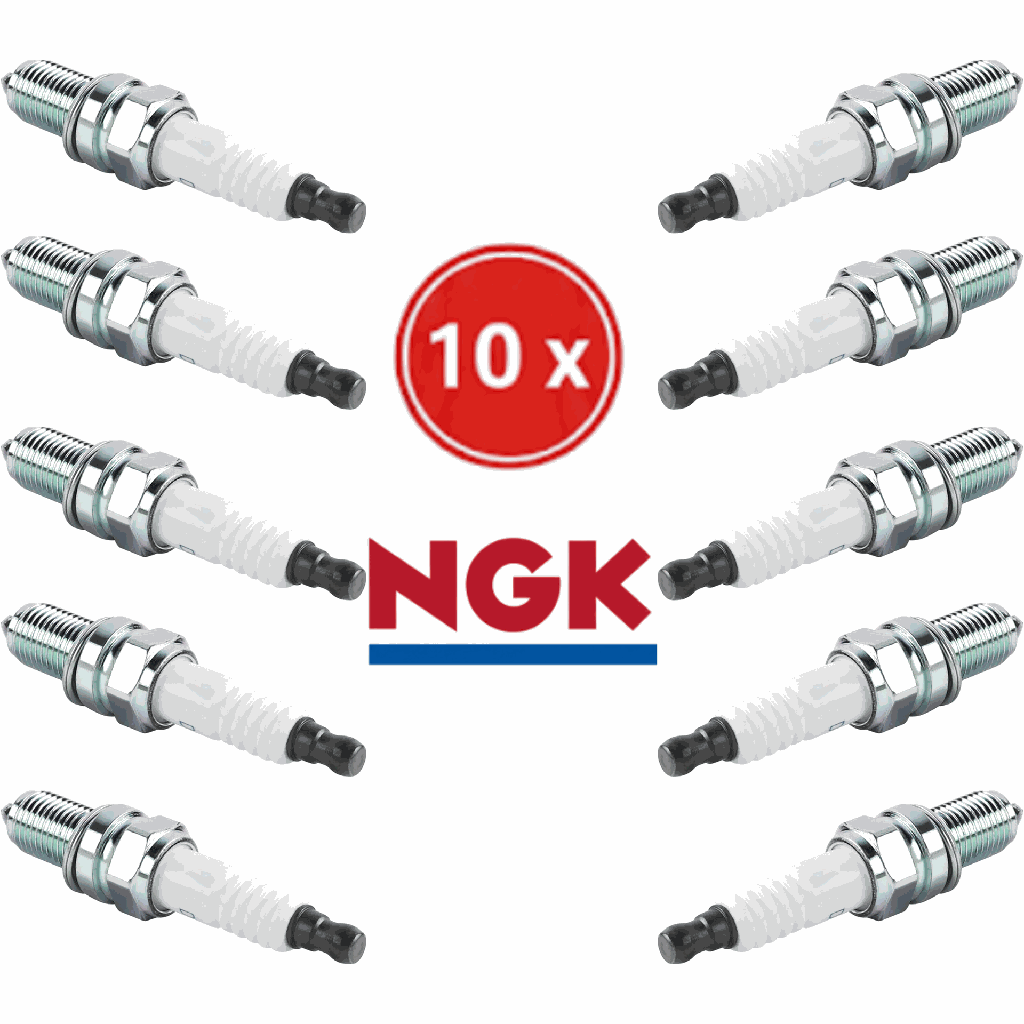 Set of 10 NGK DCPR7E Spark Plugs for Harley-Davidson Twin Cam & Sportster (Replaces 6R12)