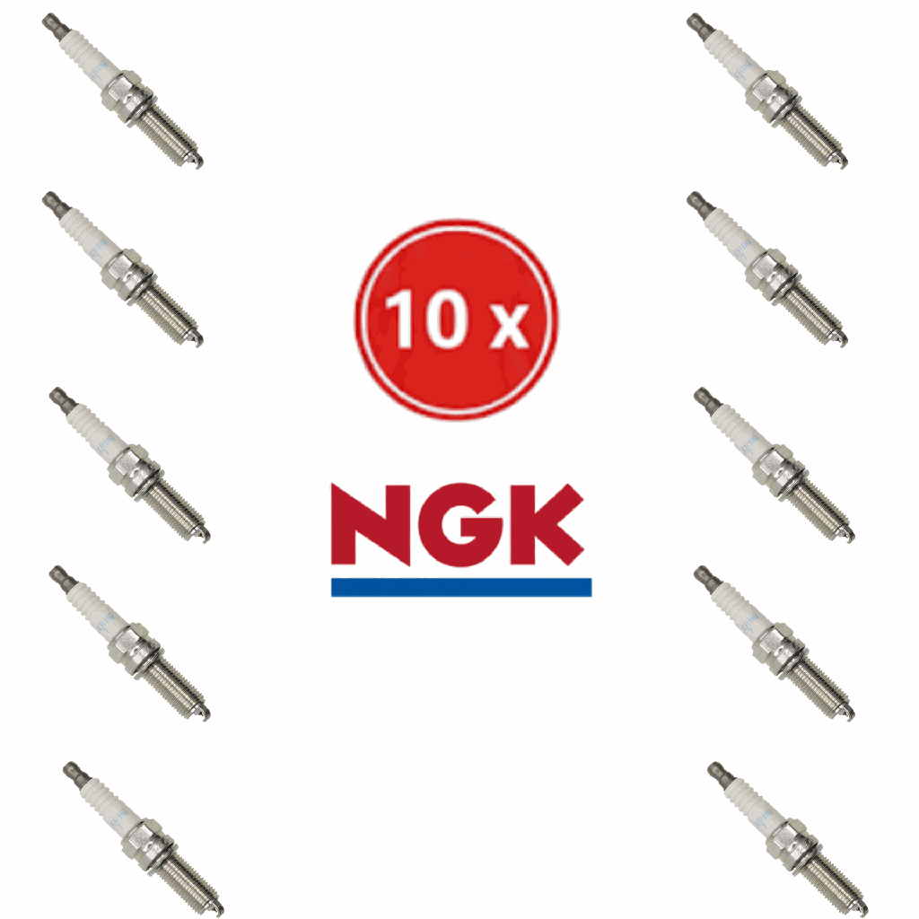 Set of 10 NGK Laser Iridium ILKR8Q7 Spark Plugs - Original Equipment for BRP 900 ACE Turbo Engine (Ski-Doo/Sea-Doo)