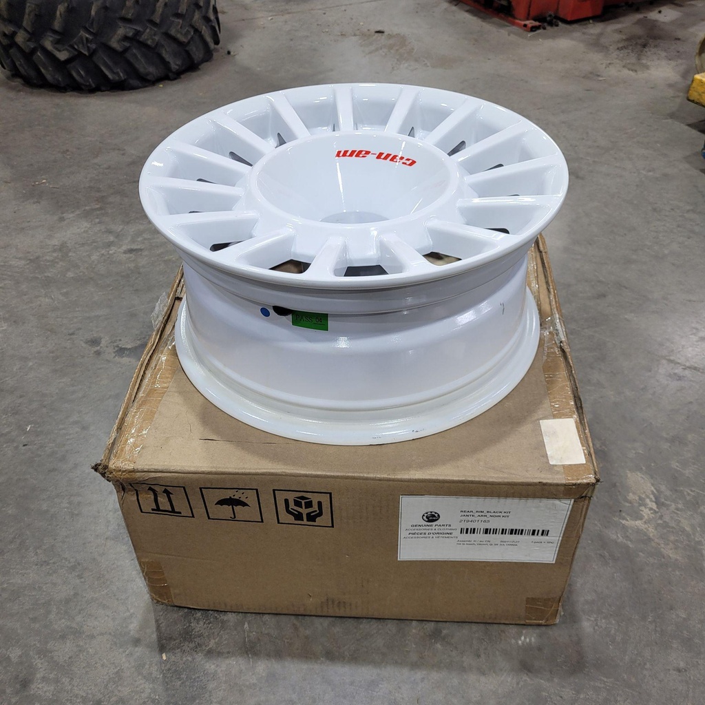 [705503198-001] 2019-2022 Can-Am Ryker WHITE Rear Back Wheel Rim 15x6.50" (705503198-001)