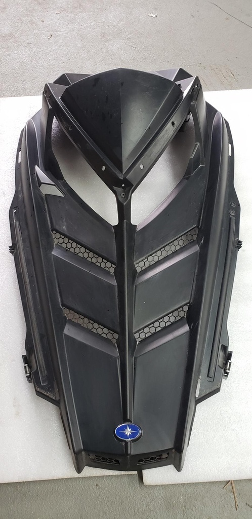 molded hood, gloss black
